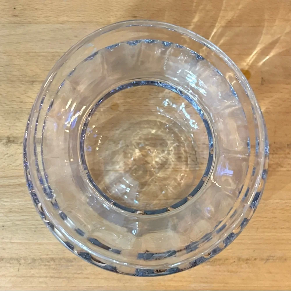 Ribbed Glass Vase, Swedish Anemone Style, 7 in tall, 2 Available